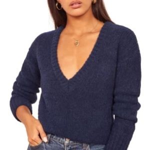 Amelia Deep V-Neck Alpaca Blend Sweater